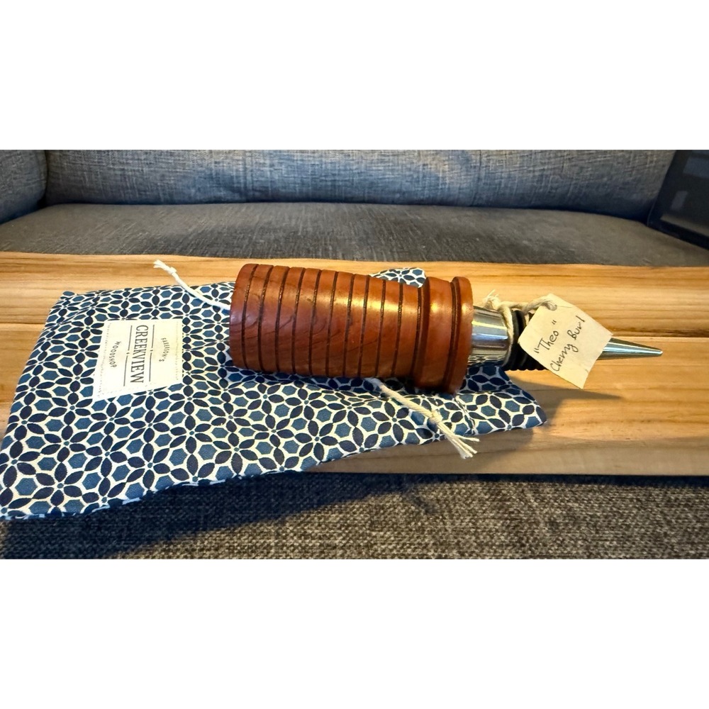 Wine Stopper, Cherry, Made by Faberson's Creekview Woodshop